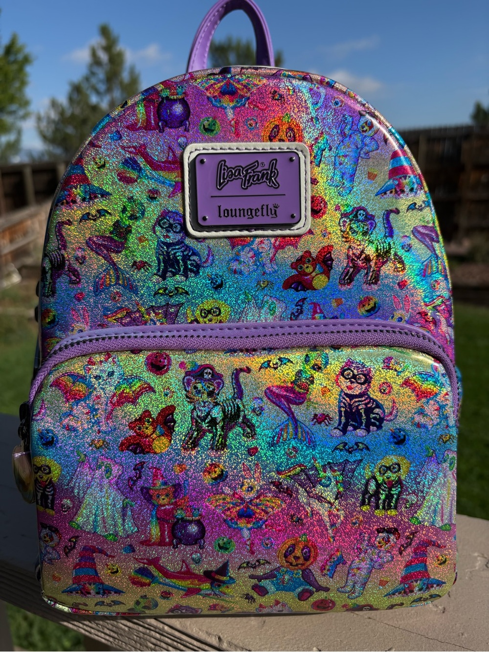 Loungefly x Lisa Frank Halloween Mini Backpack - Glow in the Dark - Picture 2 of 13